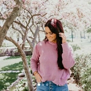 CHELSEA DEBOER DISTRESSED SWEATER by LILY & LOTTIE